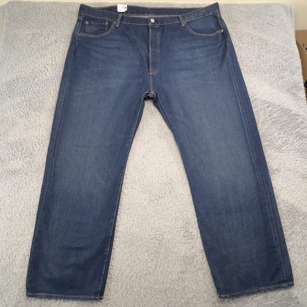 Levis 501 Jeans Mens 48x30 Blue Medium Wash Straight Button‎ Fly Big & Tall
